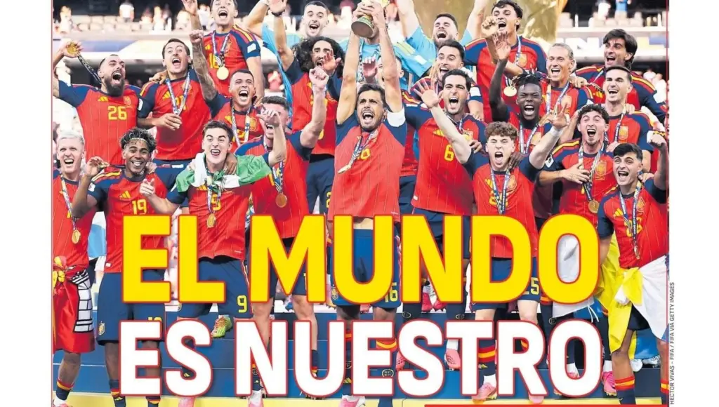 I festeggiamenti per la vittoria dei Mondiali, a Madrid